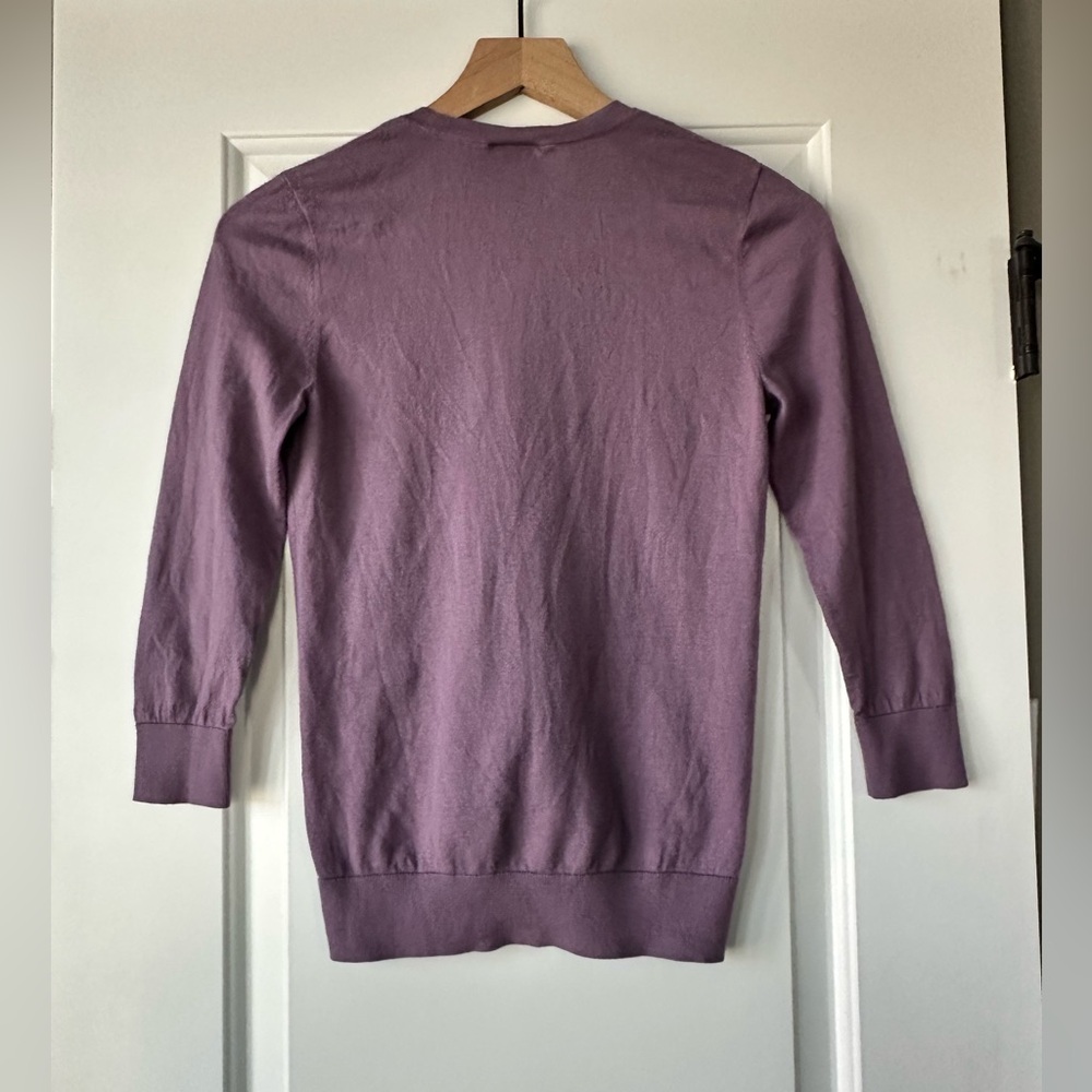 LOFT Lavender Button-Front V-Neck Cardigan - Picture 4 of 4